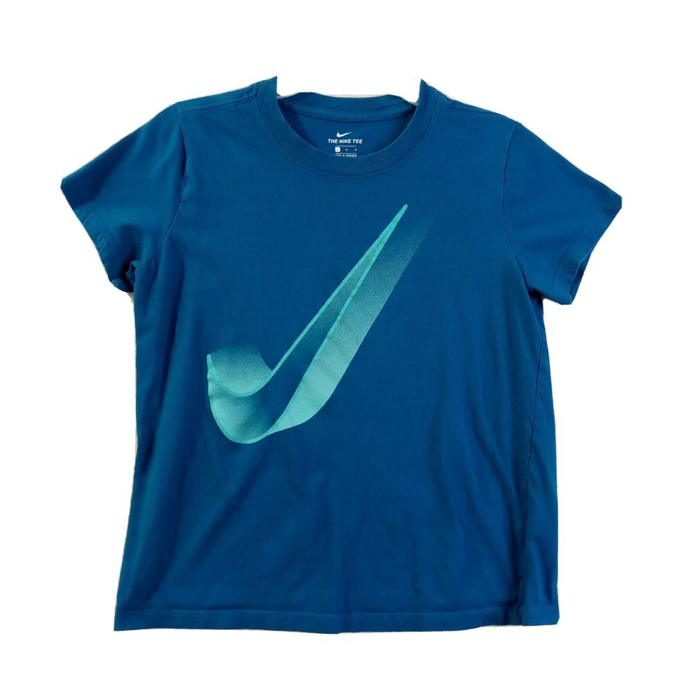 The Nike Tee Shirt Big Kids Large Short Sleeve Cotton Graphic T-shirt Blue